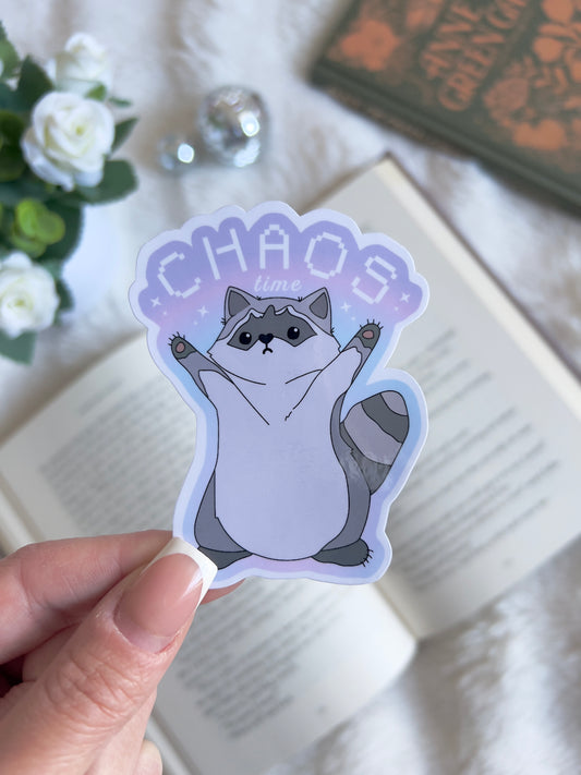 Chaos Time Raccoon Sticker