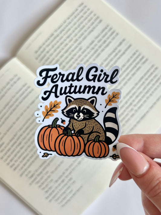 Feral Girl Autumn Sticker