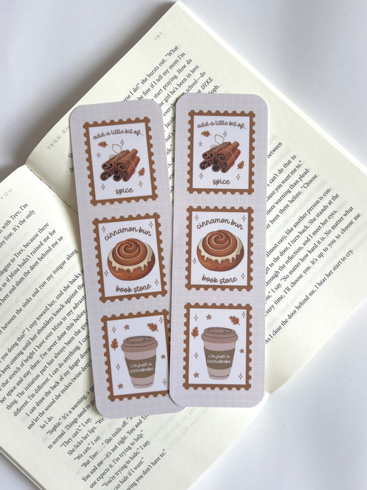 Cinnamon Bun Bookstore Stamps Bookmark