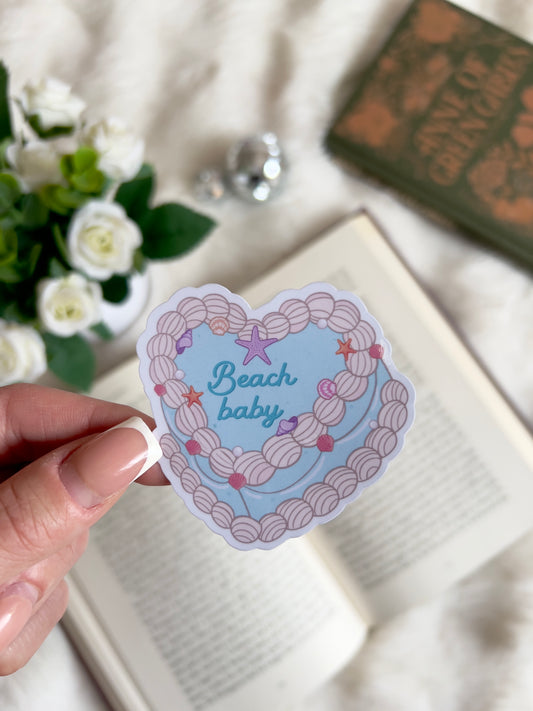 Beach Baby Cake Summer Sticker
