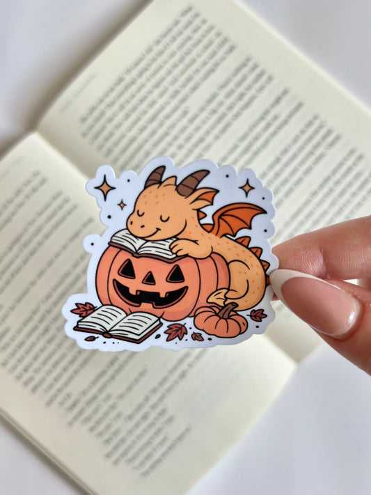 Sleepy Pumpkin Dragon Sticker