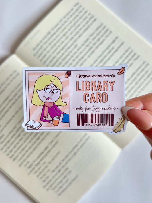 Cozy Readers Library Card Sticker
